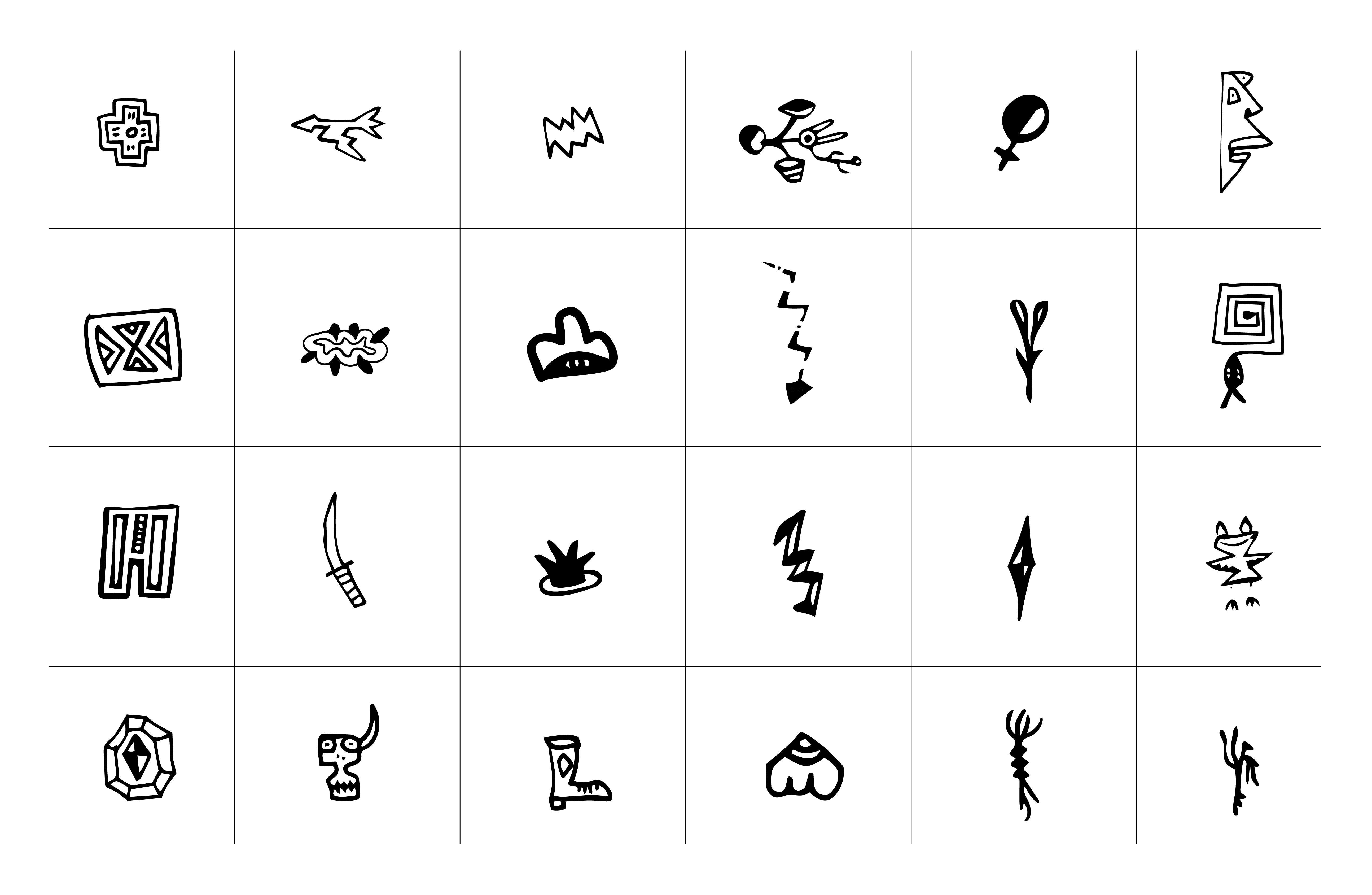 Flash sheet — ink characters on black